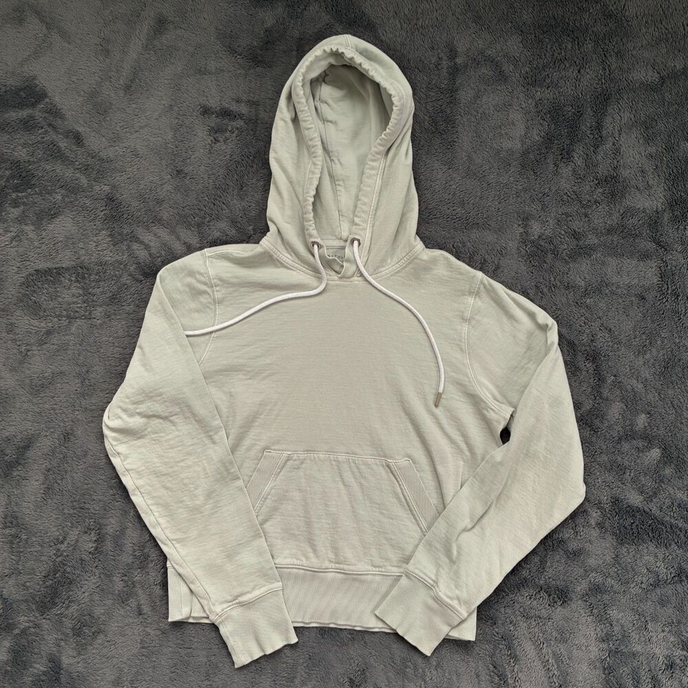 Athleta Size Small Light Green Cropped Hoodie Kangaroo Pocket Lightweight Cotton